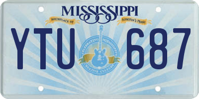 MS license plate YTU687