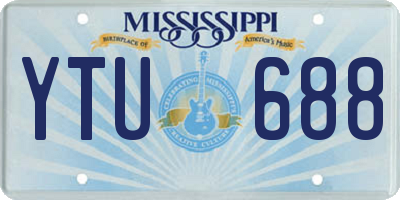 MS license plate YTU688
