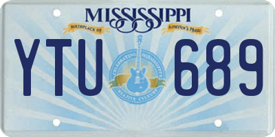 MS license plate YTU689