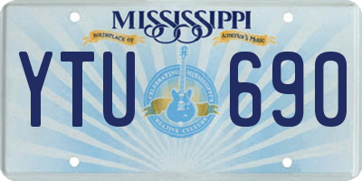 MS license plate YTU690