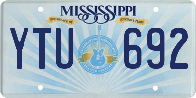 MS license plate YTU692