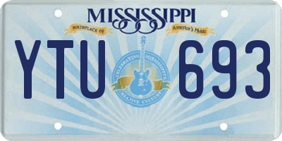 MS license plate YTU693
