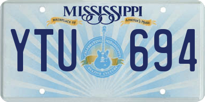 MS license plate YTU694
