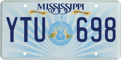 MS license plate YTU698