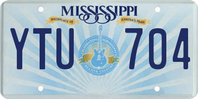 MS license plate YTU704