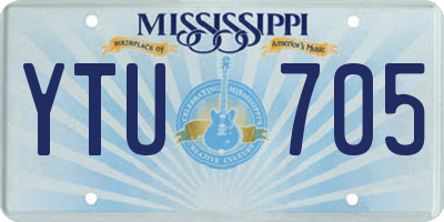 MS license plate YTU705