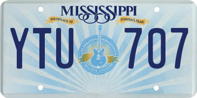 MS license plate YTU707