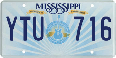 MS license plate YTU716