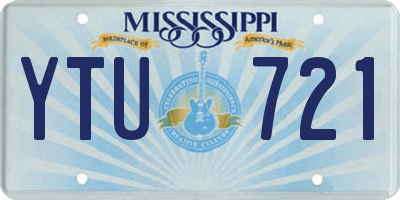 MS license plate YTU721