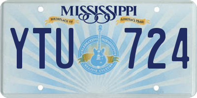 MS license plate YTU724