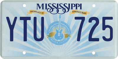 MS license plate YTU725