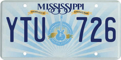 MS license plate YTU726