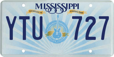MS license plate YTU727