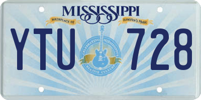 MS license plate YTU728