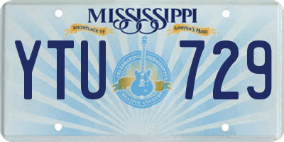 MS license plate YTU729