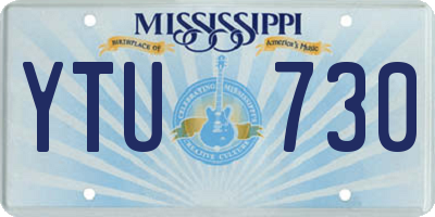 MS license plate YTU730