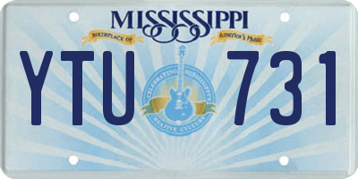 MS license plate YTU731
