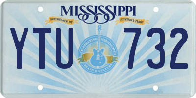 MS license plate YTU732