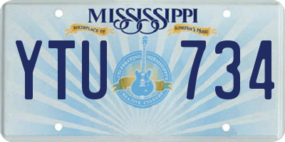MS license plate YTU734