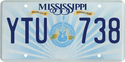 MS license plate YTU738