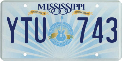 MS license plate YTU743