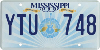 MS license plate YTU748