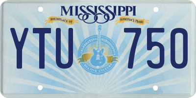 MS license plate YTU750