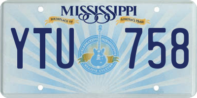 MS license plate YTU758
