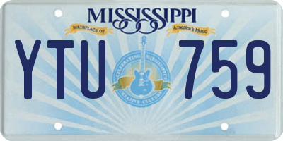MS license plate YTU759