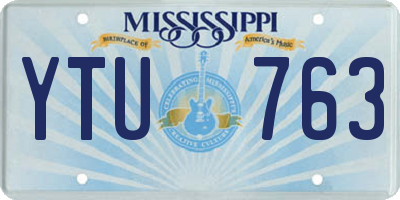 MS license plate YTU763