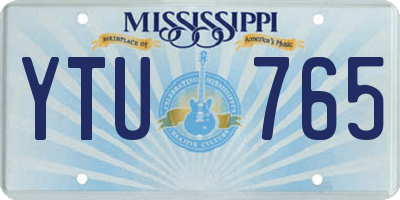 MS license plate YTU765