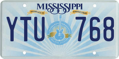 MS license plate YTU768