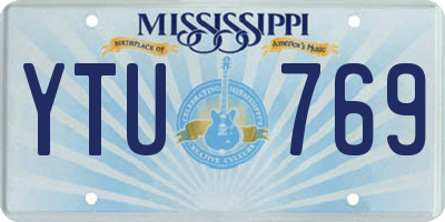 MS license plate YTU769