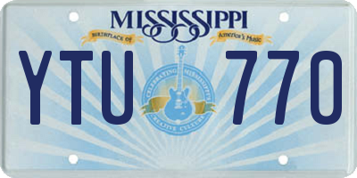 MS license plate YTU770