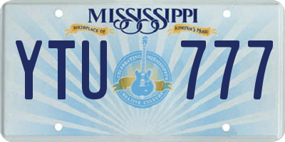 MS license plate YTU777