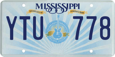 MS license plate YTU778