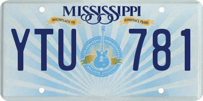 MS license plate YTU781