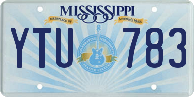 MS license plate YTU783