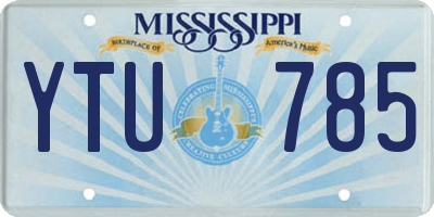 MS license plate YTU785