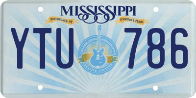 MS license plate YTU786