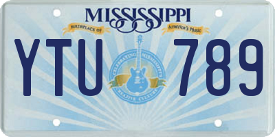 MS license plate YTU789