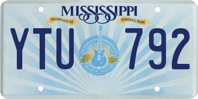 MS license plate YTU792