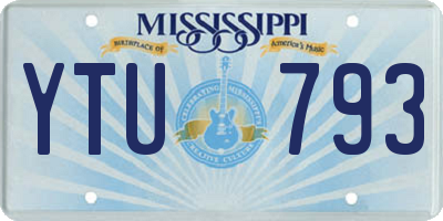 MS license plate YTU793
