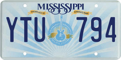 MS license plate YTU794