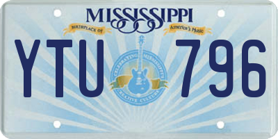 MS license plate YTU796