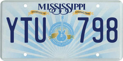 MS license plate YTU798