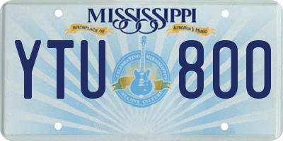 MS license plate YTU800