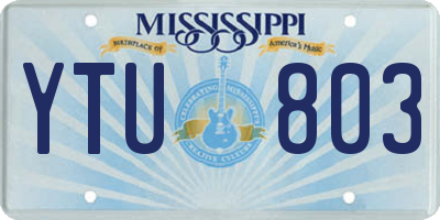 MS license plate YTU803