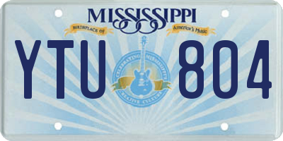 MS license plate YTU804