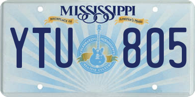 MS license plate YTU805